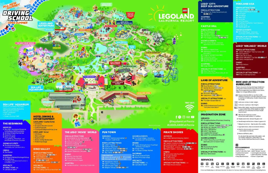 Mapa do Parque Legoland California Mapa do Parque Legoland California