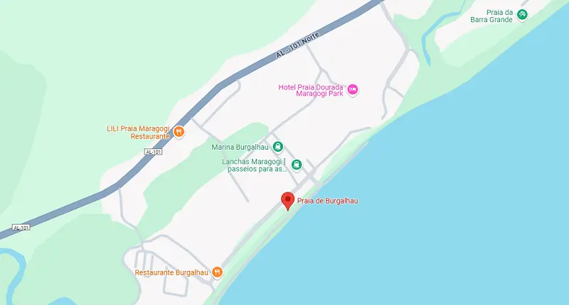 A respeito da praia de Burgalhau em Maragogi